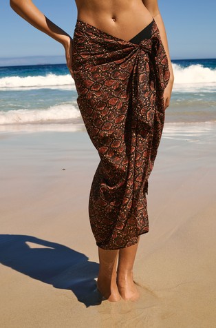 Beastly Beach patterned pareo in cotton