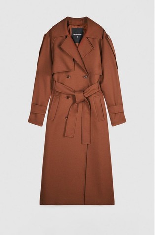 Kaput od mješavine vune s trakom za vezanje