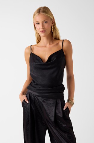 Satin top with rhinestones