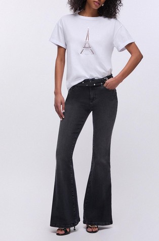 Pamučna majica kratkih rukava s perforiranim vezom