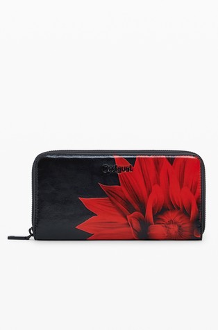 Veći novčanik od umjetne kože s velikim cvijetom