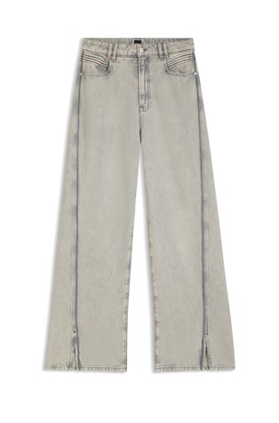 Široke jeans hlače s prorezima na donjem rubu