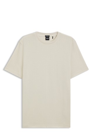 Cotton T-shirt with herringbone structure