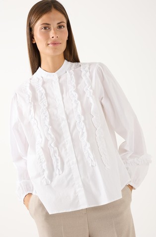 Loose fit blouse with ruffle details