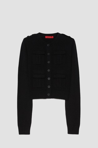 Boxy fit kardigan s našivenim džepovima