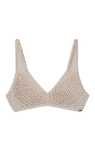 Lace bralette with logo pattern