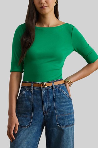 Majica od rastezljivog pamuka s 3/4 rukavima