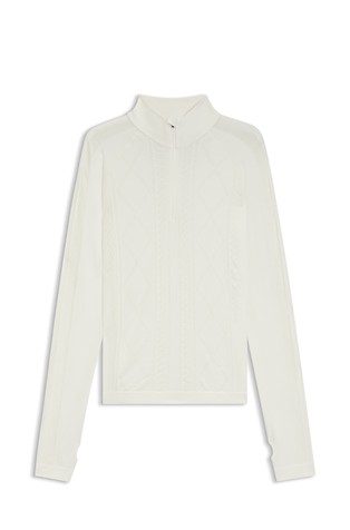 BOSS Ski majica od mješavine vune s djelomičnim kopčanjem