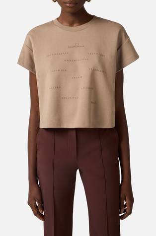 Majica od jerseya s reljefnim natpisima