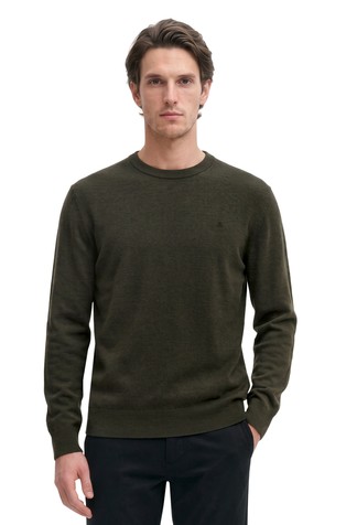 Sweater in organic cotton and virgin wool blend