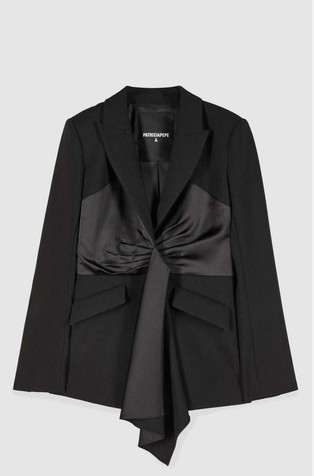 Blazer with satin insert