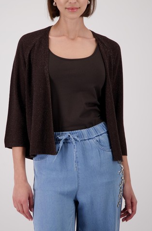 Viscose blend cardigan with lurex