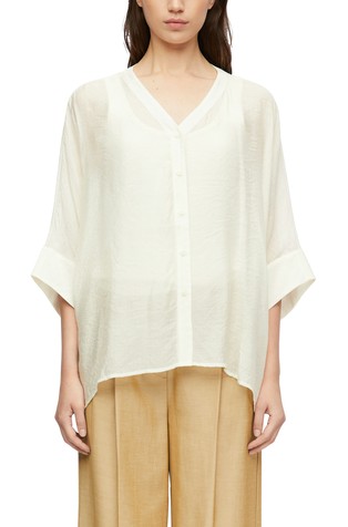 Semi-sheer tunic blouse made from a viscose blend