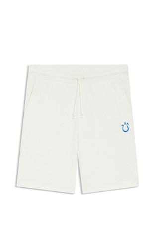 Cotton-towelling shorts with leopard jacquard