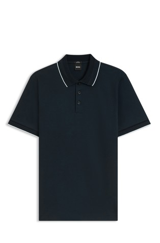 Slim-fit polo shirt in mercerised cotton