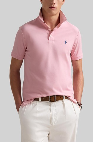 Custom slim fit rastezljiva polo majica s mrežastom strukturom