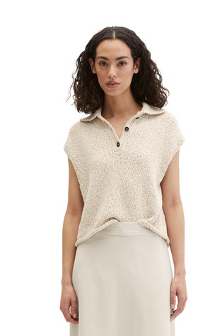 Loose fit pletena polo majica od mješavine organskog pamuka