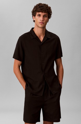 Linen Blend Short Sleeve Shirt