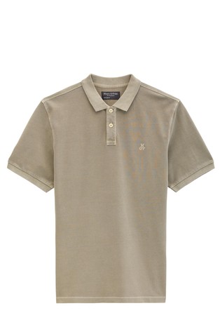 Short-sleeved polo shirt in organic cotton piqué