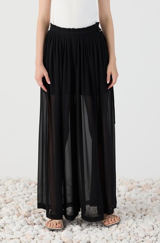 Sheer culottes with pleats