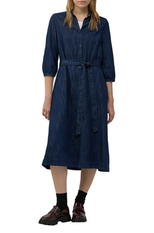 Denim košulja-haljina s 3/4 rukavima