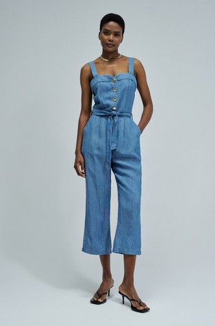 Lightdenim overall with linen