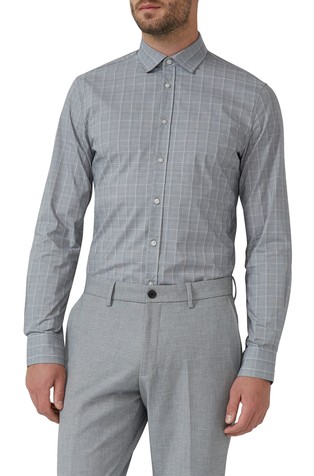 Pripijena košulja od rastezljive pamučne tkanine s kariranim uzorkom