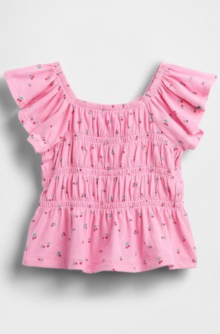 Baby & Toddler Smocked Flutter-Sleeve Top