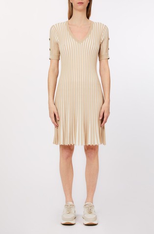Short striped knit dress