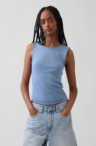 Pointelle Shell Tank Top