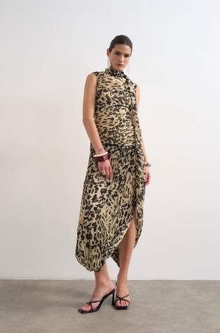 TSNENE scarf maxi dress with pattern