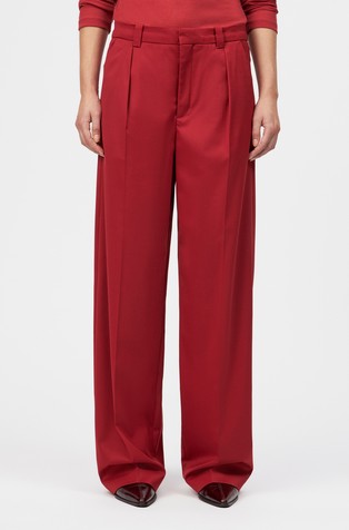 Relaxed straight-leg trousers in wool blend