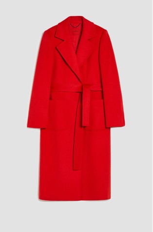 Wool coat with belt