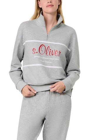 s.Oliver x Heidi Klum pulover s djelomičnim kopčanjem i logo otiskom