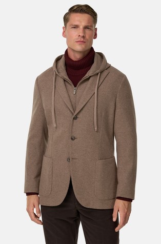 Sako od vune i kašmira s uklonjivim umetkom s kapuljačom