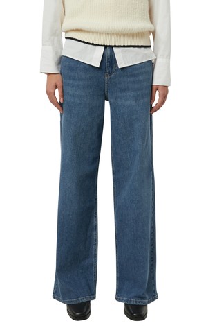 Wide leg jeans with washed effect