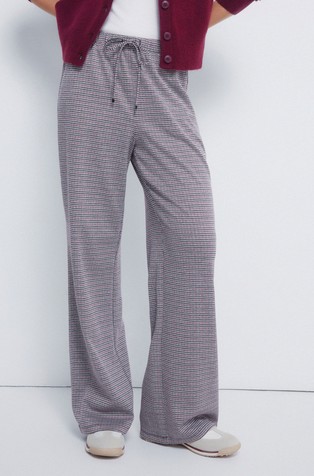 Houndstooth wide-leg jogger trousers