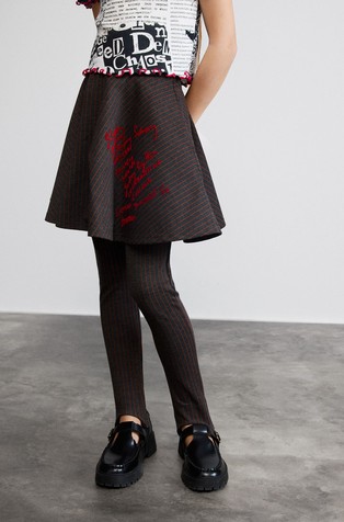 Short striped knit skirt