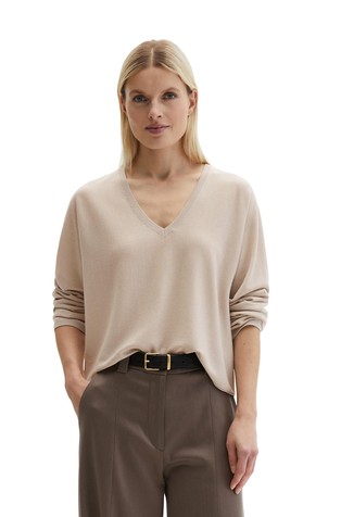 Oversize V-neck sweater in wool-blend