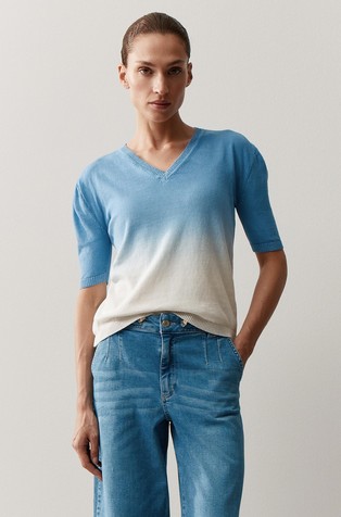 Pletena majica s učinkom blijeđenja boja