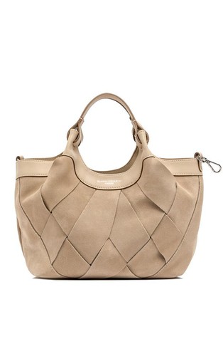 Dua prepletena torbica od brušene kože i pamuka