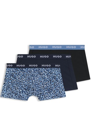 Three-pack of stretch-cotton trunks with logo waistbands