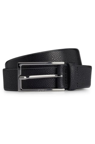 Teksturiran kožni remen s logo kopčom