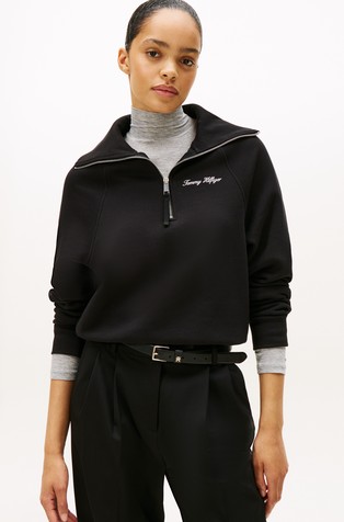 Pulover s djelomičnim kopčanjem i flisiranom unutrašnjošću