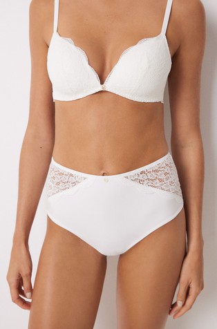 Gaćice od mikrofibre i čipke s visokim strukom