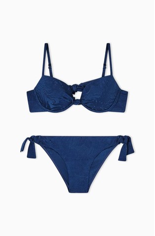 Dvodijelni kupaći kostim sa svjetlucavim žakard uzorkom