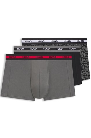 Paket od 3 para bokserica od rastezljivog pamuka s logo obrubom