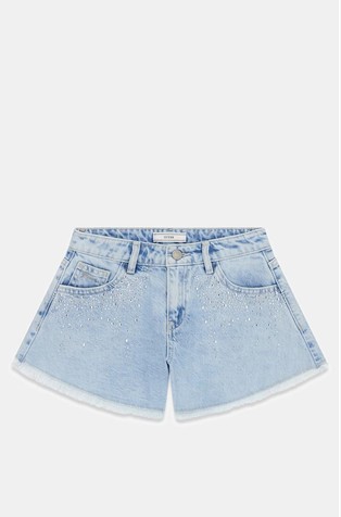 Rhinestones denim shorts