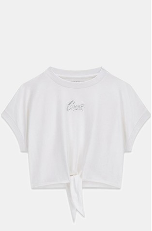 Boxy fit pamučna majica s detaljem čvora