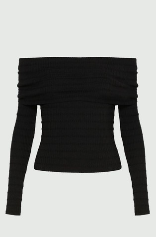 Pleten pulover od mješavine viskoze s otkrivenim ramenima